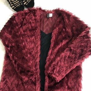 Burgundy Fringe Cardigan